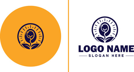 Infertility Clinic icon Fertility clinic Reproductive clinic IVF clinic flat logo sign symbol editable vector