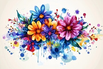 Vibrant Floral Illustration: A Splash of Color and Beauty
