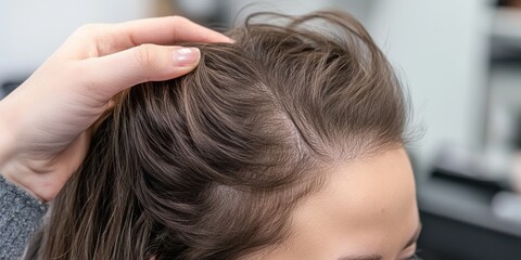 Transformative hair restoration journey personal experience salon treatment modern environment close-up perspective confidence boost