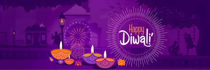 Vibrant Diwali Greeting Card Design for Celebrations
