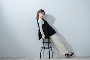 ポニーテールの女性