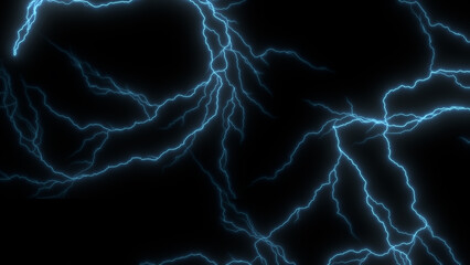 Abstract shockwave electric current energy explosion effect on black background.