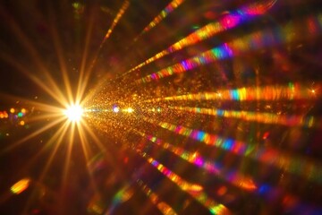 Obraz premium Prismatic Light Rays: A Captivating Display of Color and Light