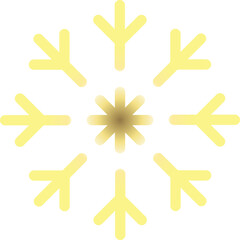 Snowflakes geometry gold line icon