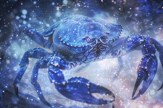 Astrological composition with concept of Cancer zodiac sign symbol