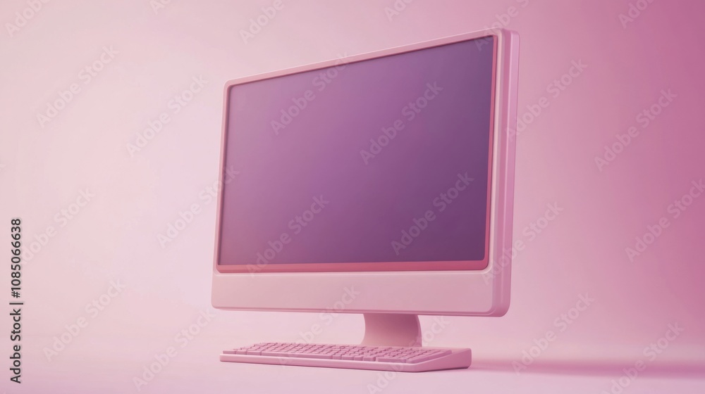 Poster 3d vector illustration of a 3d computer monitor, designed for web ui/ux creators, emphasizing user i
