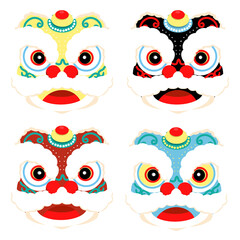 Lion dance, Chinese New Year decorations, lion head, Happy New Year, Lunar, PNG, transparency,