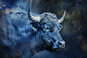 Naklejka premium Astrological abstract composition with Taurus zodiac sign symbol