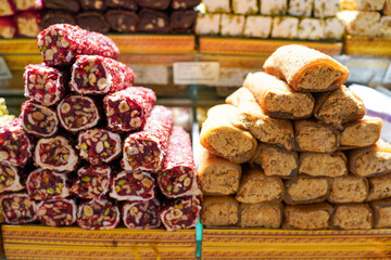 Close-up of Swirly and Colourful Turkish Delights
