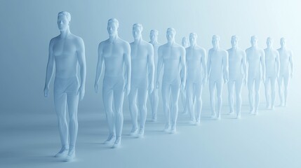 Abstract representation of human silhouettes.