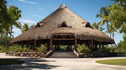 Traditional thatched roof hut 