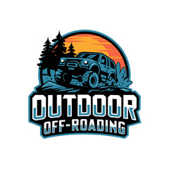 Off Road Logo, Vector Design Logo, Adventure Car, T-Shirt Design Illustration