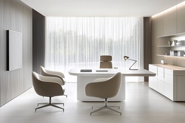 Modern Office Design Featuring Sleek Furniture and Natural Light