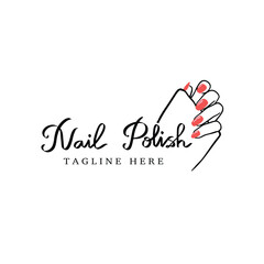 Nail Polish, Beauty nails salon logo design. Nail art studio. Unique elegant premium vector
