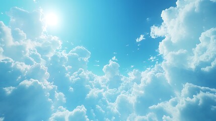 Blue sky with small clouds clean background, Beautiful sky clouds background, Blue sky with white clouds