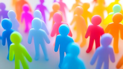 Colorful figures representing diverse communities.