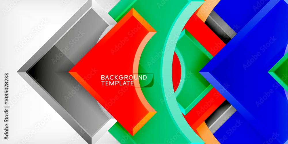 Poster Geometric design abstract background - circles and triangles