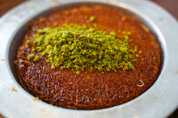 Freshly made Künefe or Knafeh, Istanbul, Turkey