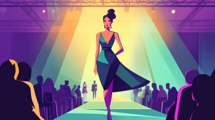 Confident Model on Avant-Garde Runway Show