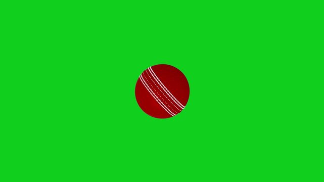 Red Cricket Ball Hitting the Stumps, Bails. Cricket Season Ball and Stumps with Green Screen Animation Video