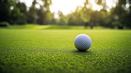 A tranquil golfing experience on a meticulously maintained course, Golf essentials elegantly displayed, Classic sporting style