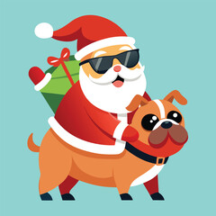 santa claus with reindeer