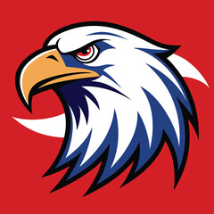 american bald eagle with flag