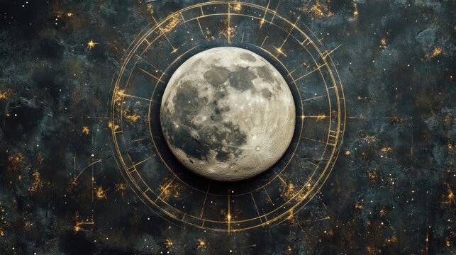 A astrological chart for shadow work showing Pluto and the Moon on a dark, dark background. With The Devil Tarot card reflecting the mental shifts