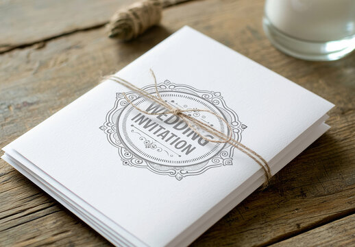 A5 Wedding Invitation Mockup Template