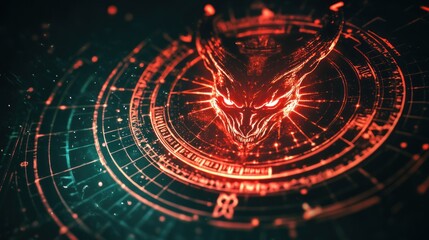 A reading of the energy in the shadows using an astrological chart full of dark energy lines and The Devil card flipped out emphasizes confronting the inner darkness of the mind.