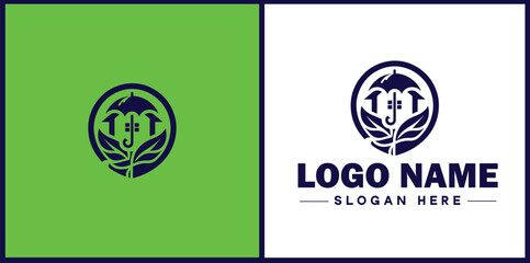 Insurance Broker icon Insurance agent Insurance adviser Insurance intermediary flat logo sign symbol editable vector