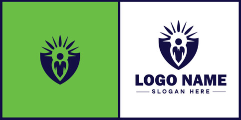 Insurance Broker icon Insurance agent Insurance adviser Insurance intermediary flat logo sign symbol editable vector