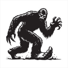 Bigfoot silhouette vector. Bigfoot vector icon concept illustration.