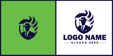 Insurance Broker icon Insurance agent Insurance adviser Insurance intermediary flat logo sign symbol editable vector