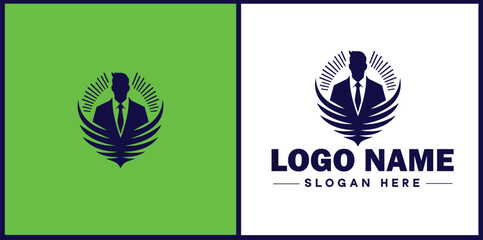 Insurance Broker icon Insurance agent Insurance adviser Insurance intermediary flat logo sign symbol editable vector