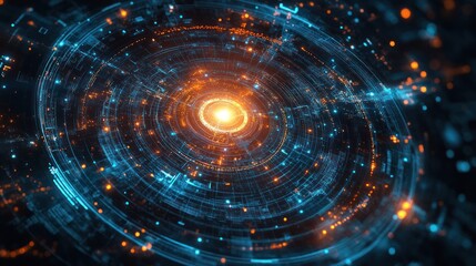 Modern astrological readings using AI systems to analyze data and make predictions. There are detailed charts displayed on the computer screen.