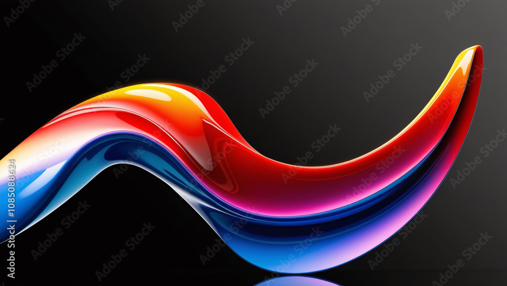 Aufkleber abstract iridescent shape, featuring a blend of vibrant and shifting colors, creating a dynamic and 
