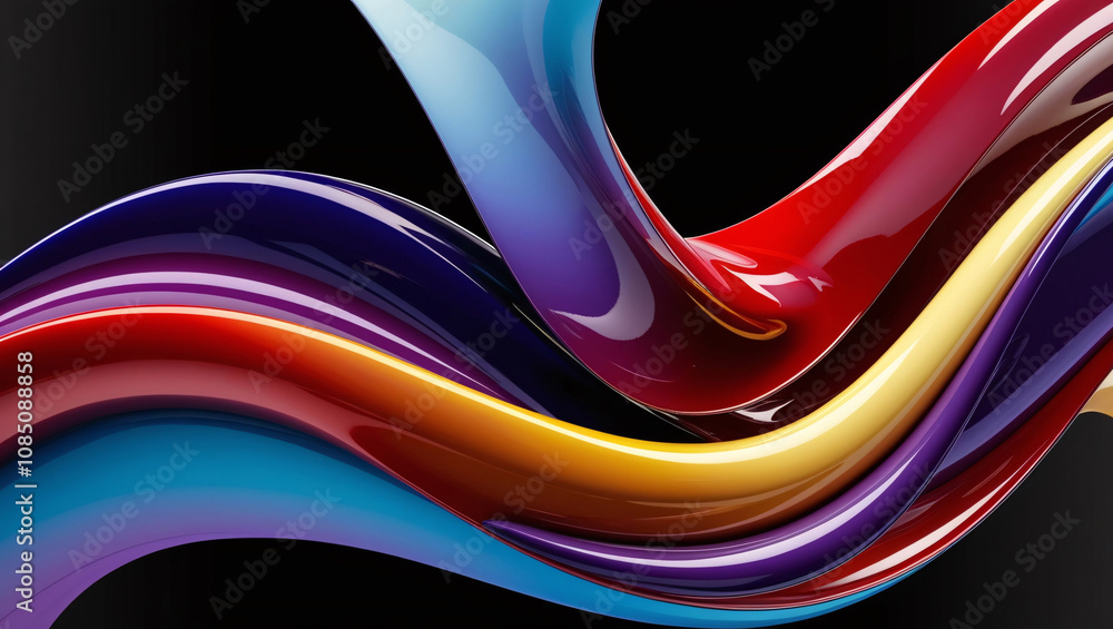 Aufkleber abstract iridescent shape, featuring a blend of vibrant and shifting colors, creating a dynamic and 