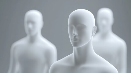 Fototapeta premium Minimalist mannequin figures in soft light.