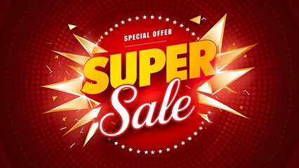 Sale banner, poster, banner, template. Supar sale, flash sale, Best discount upto 50% off social media template.