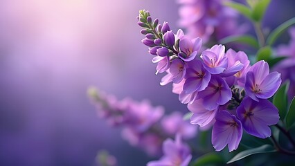 Purple Color Flower Leaf Wallpaper background.