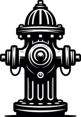 Classic Fire Hydrant Illustration - Vector Black Silhouette Cricut Design for T-Shirt