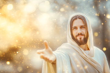 Jesus Christ reaching out his hand
