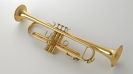 Obraz premium Elegant trumpet captured in perfect isolation