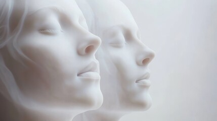 Serene expression of contemplation and peace.