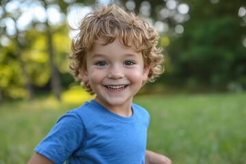 Joyful Child in Nature: A Moment of Pure Happiness
