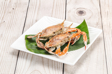 Yummy boiled crab in the plate