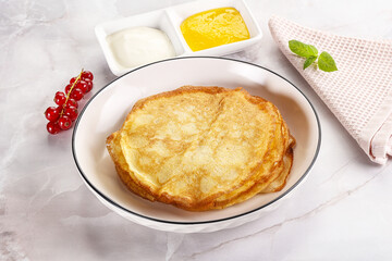 Sweet homemade thick baked pancakes