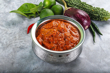 Indian cuisine - butter chicken with sauce