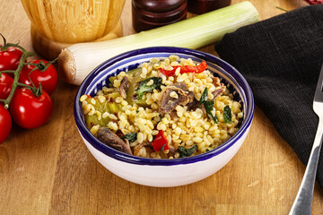 Bulgur with lamb and vegetables